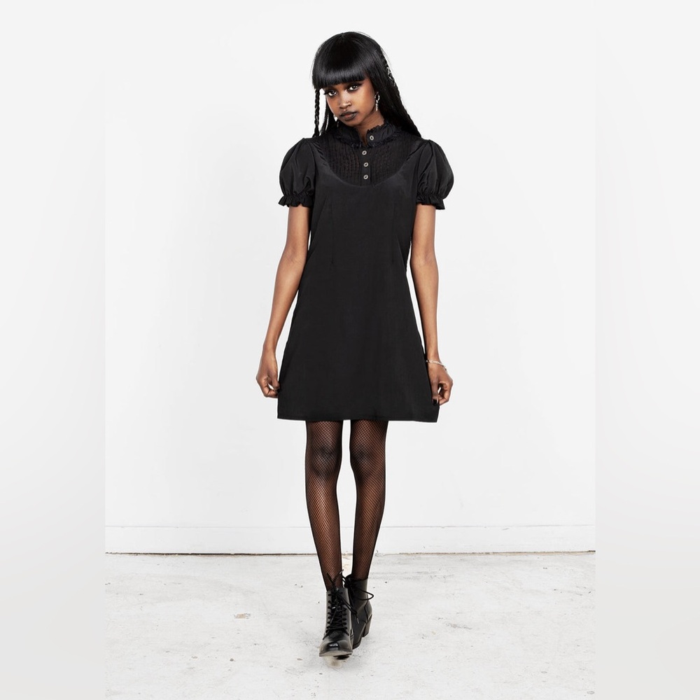 Disturbia Secrets Pintuck Panelled Mini Dress US 2 / UK 6